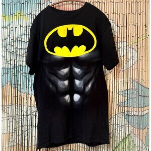 DC Comics Batman Bat Signal / 6-Pack Abs 100% Cotton T-Shirt, Black, Medium
